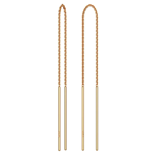 Серьги из красного золота «Палочки на Кобре»